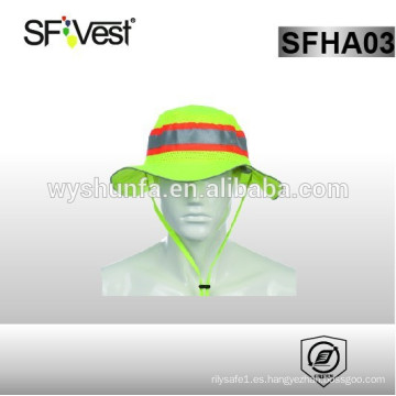 2015 nuevo diseño de seguridad industrial sombrero con alta visibilidad cinta reflectante